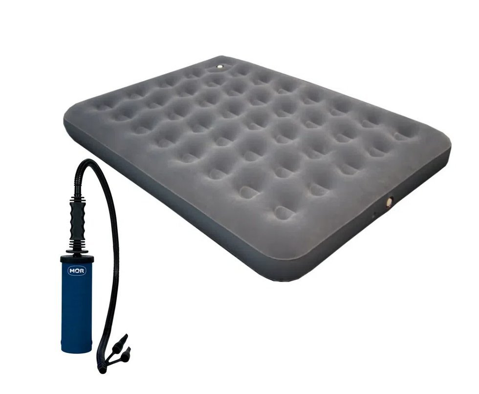 Colchão Inflável Fit De Casal Nautika + Inflador Manual Dupla Ação