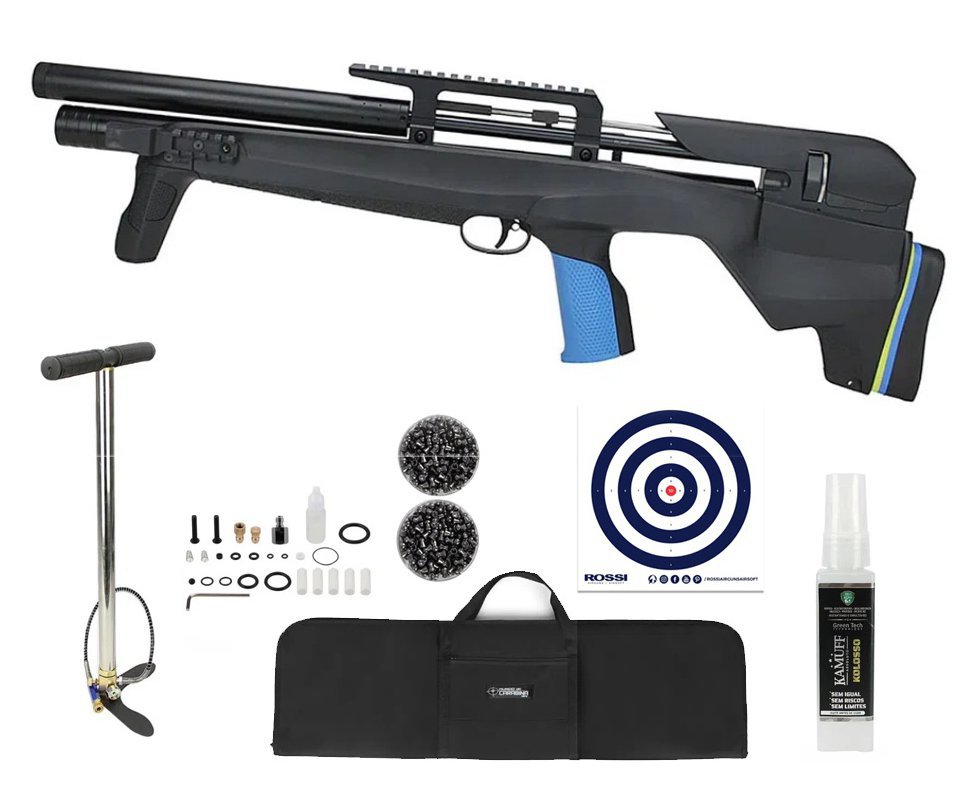 Carabina de Pressão PCP Beretta XM1 Bullpup 4.5mm + Bomba + Capa + Chumbinhos + Alvos + Kamuff