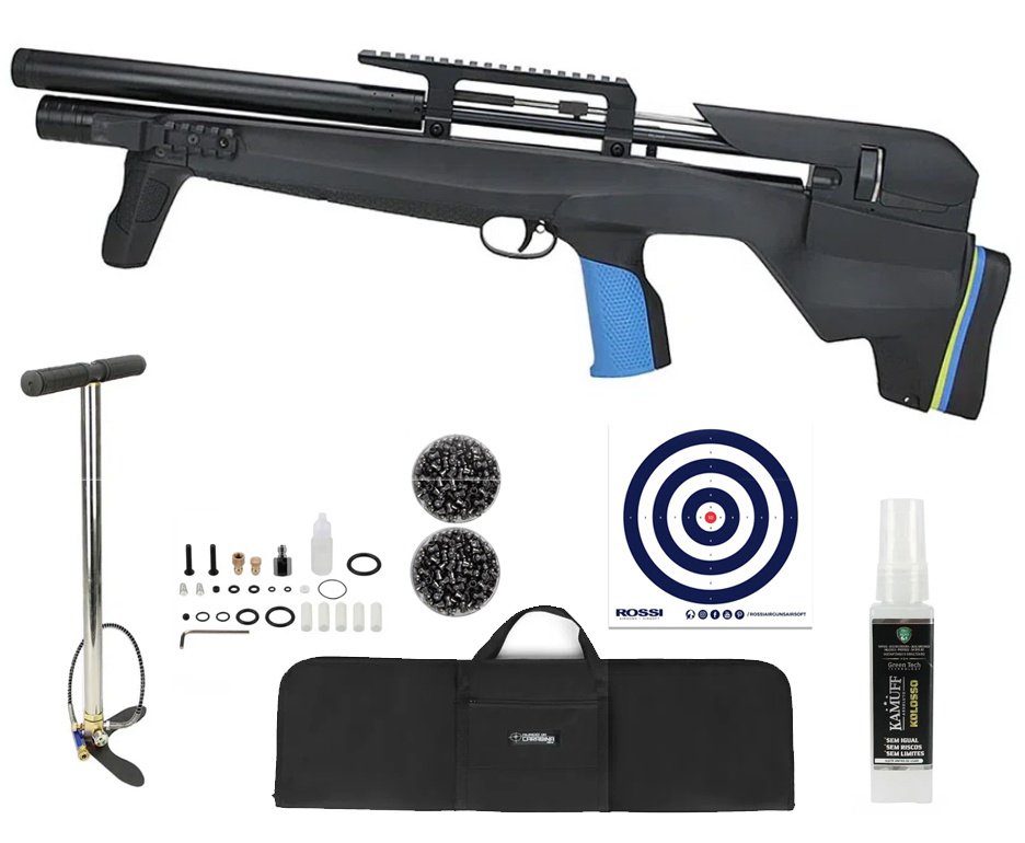 Carabina de Pressão PCP Beretta XM1 Bullpup 5.5mm + Bomba + Capa + Chumbinhos + Alvos + Kamuff
