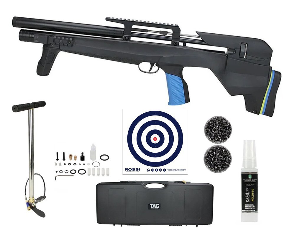 Carabina Pressão PCP Beretta XM1 Bullpup 5.5 Stoeger + Bomba + Case + Chumbos + Alvos + Kamuff