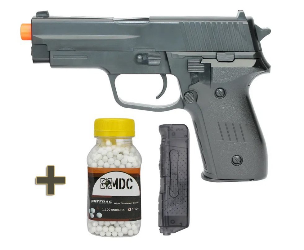 Pistola De Airsoft Vg P226 Spring 6mm Rossi Vigor + Speed Loader + BBS
