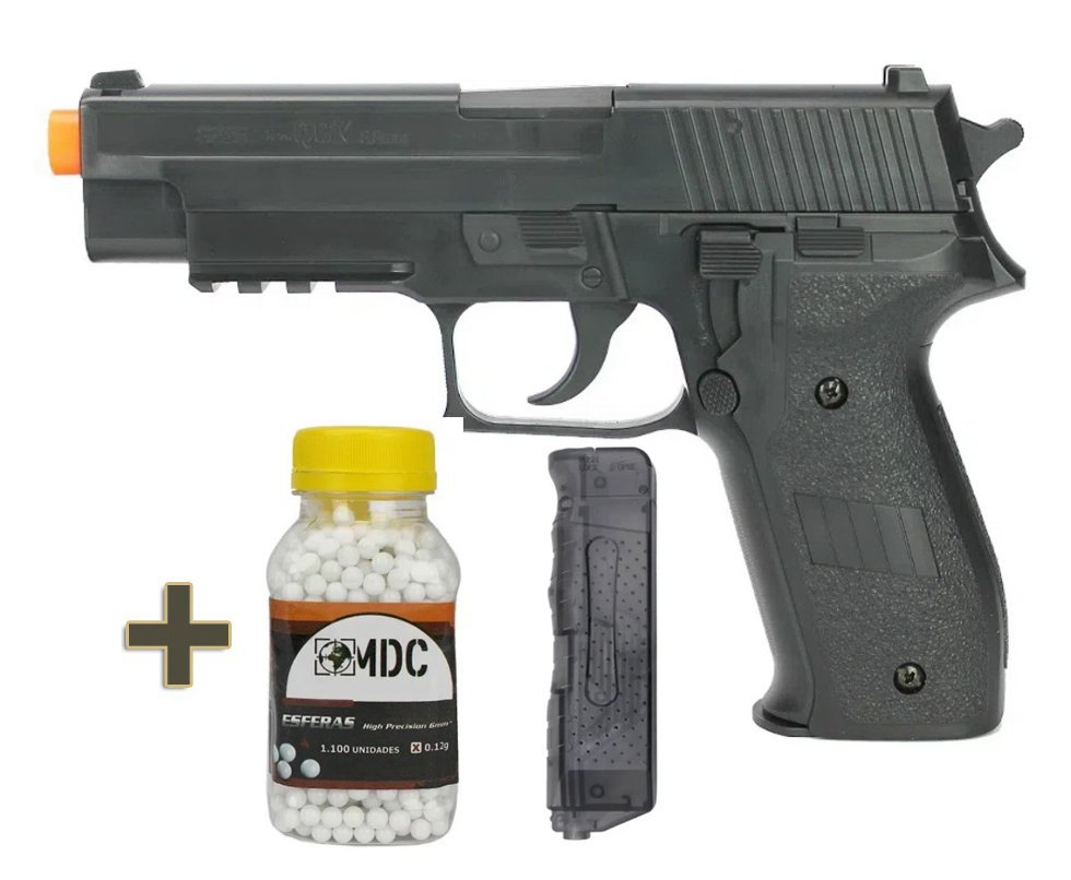 Pistola de Airsoft Sig Sauer P226 S226 Spring 6mm - QGK by WE + BBS + Speed Loader