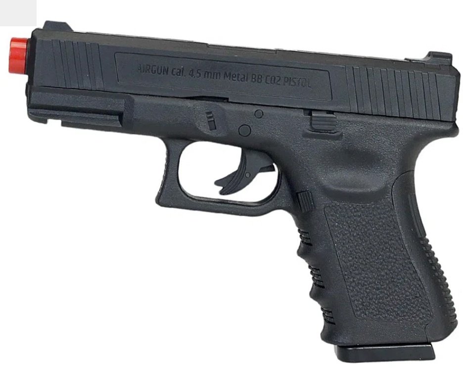 Pistola de Pressão Glock G11 CO2 Rossi 4.5mm G19 NBB + Co2 + BBs + Speed Loader