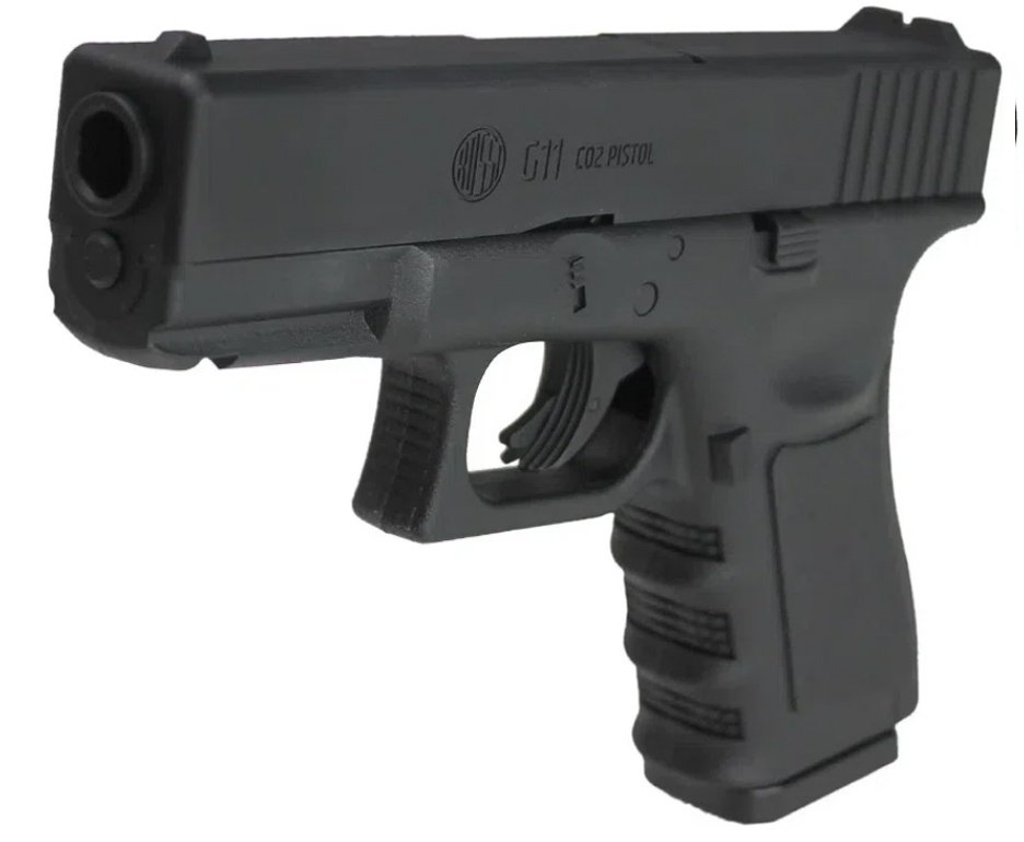 Pistola de Pressão Glock G11 Rossi 4.5mm G19 NBB + Co2 + BBs + Speed Loader