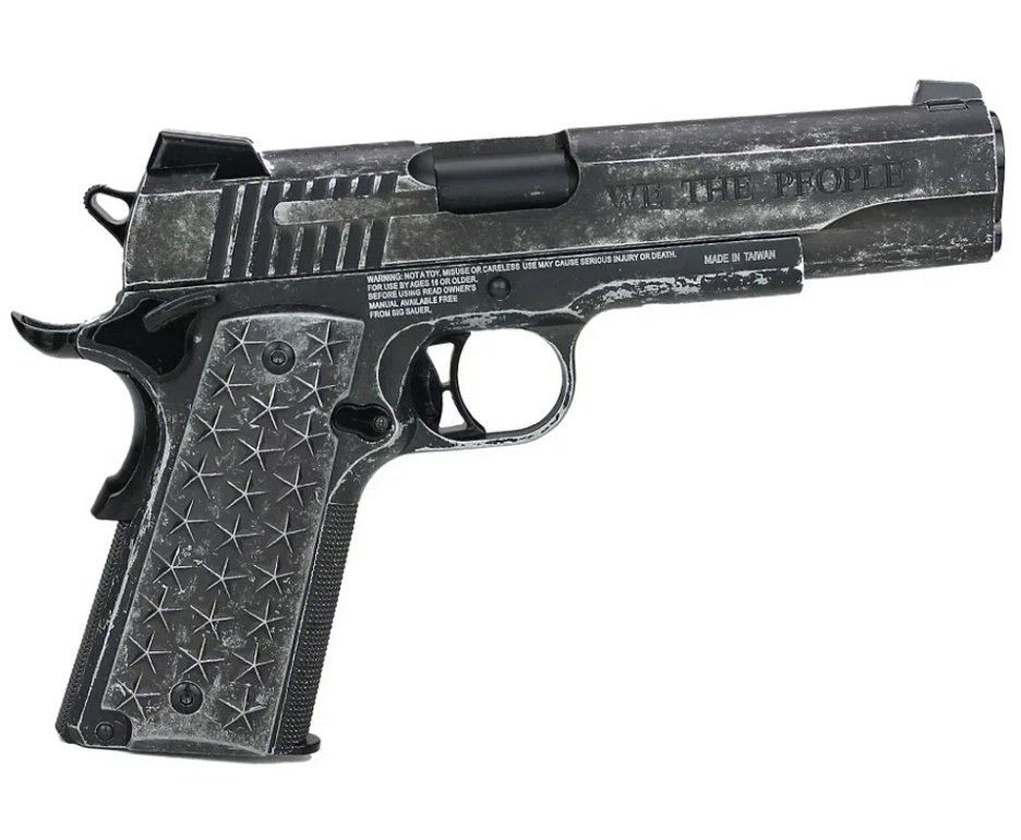 Pistola de Pressão CO2 Sig Sauer 1911 Blowback WE Full Metal 4.5mm Licenciada + Co2 + BBs + Speed Loader