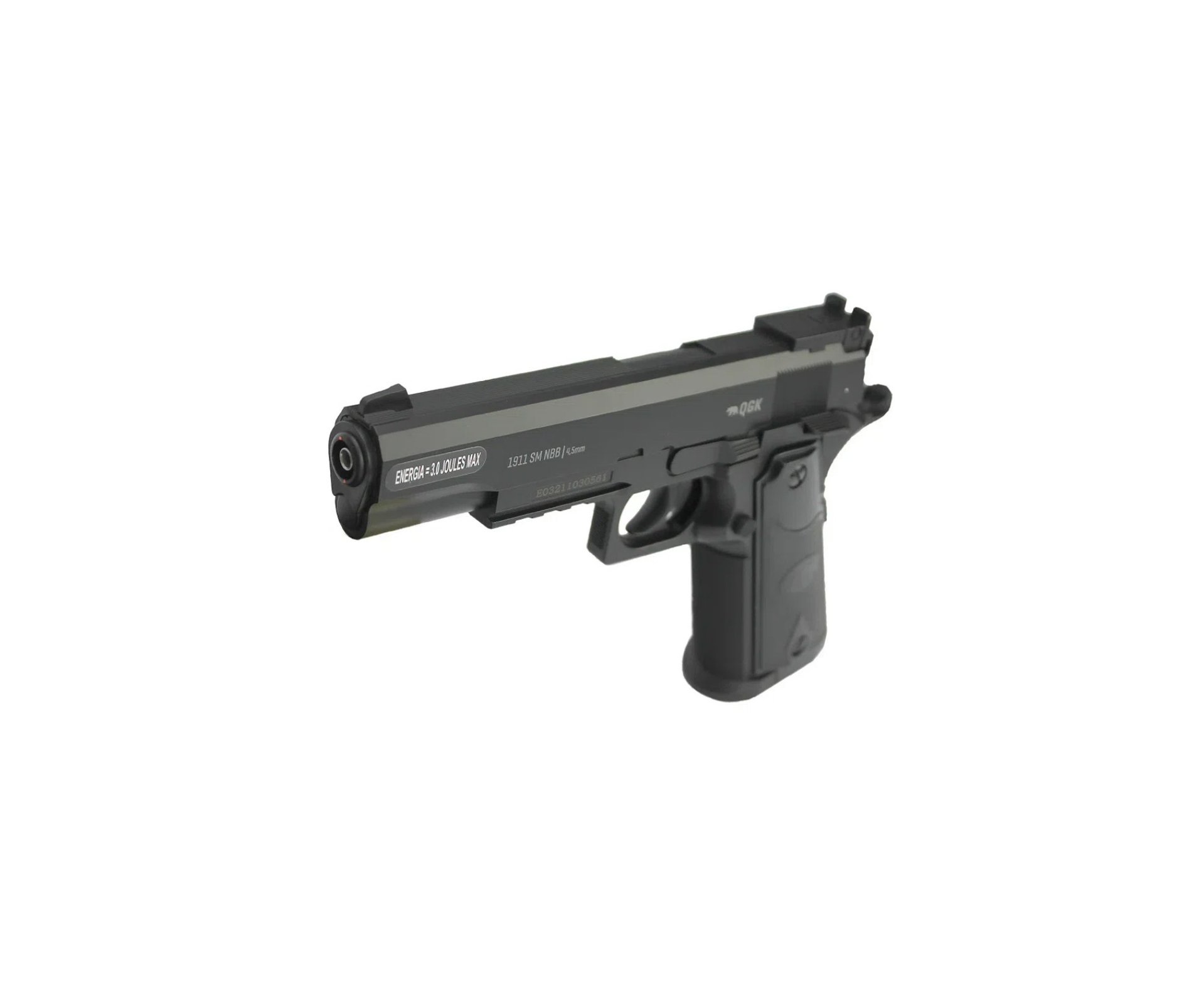Pistola de Pressão Gás Co2 Colt 1911 4,5mm Power 3 Joules QGK + Co2 + bbs + Speed Loader