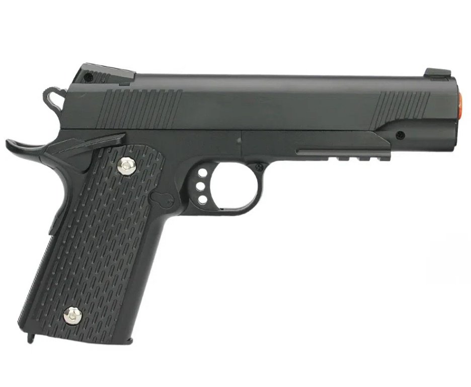 Pistola de Airsoft VG 1911-V13 BK Metal spring 6mm + Speed Loader + BBs + Case