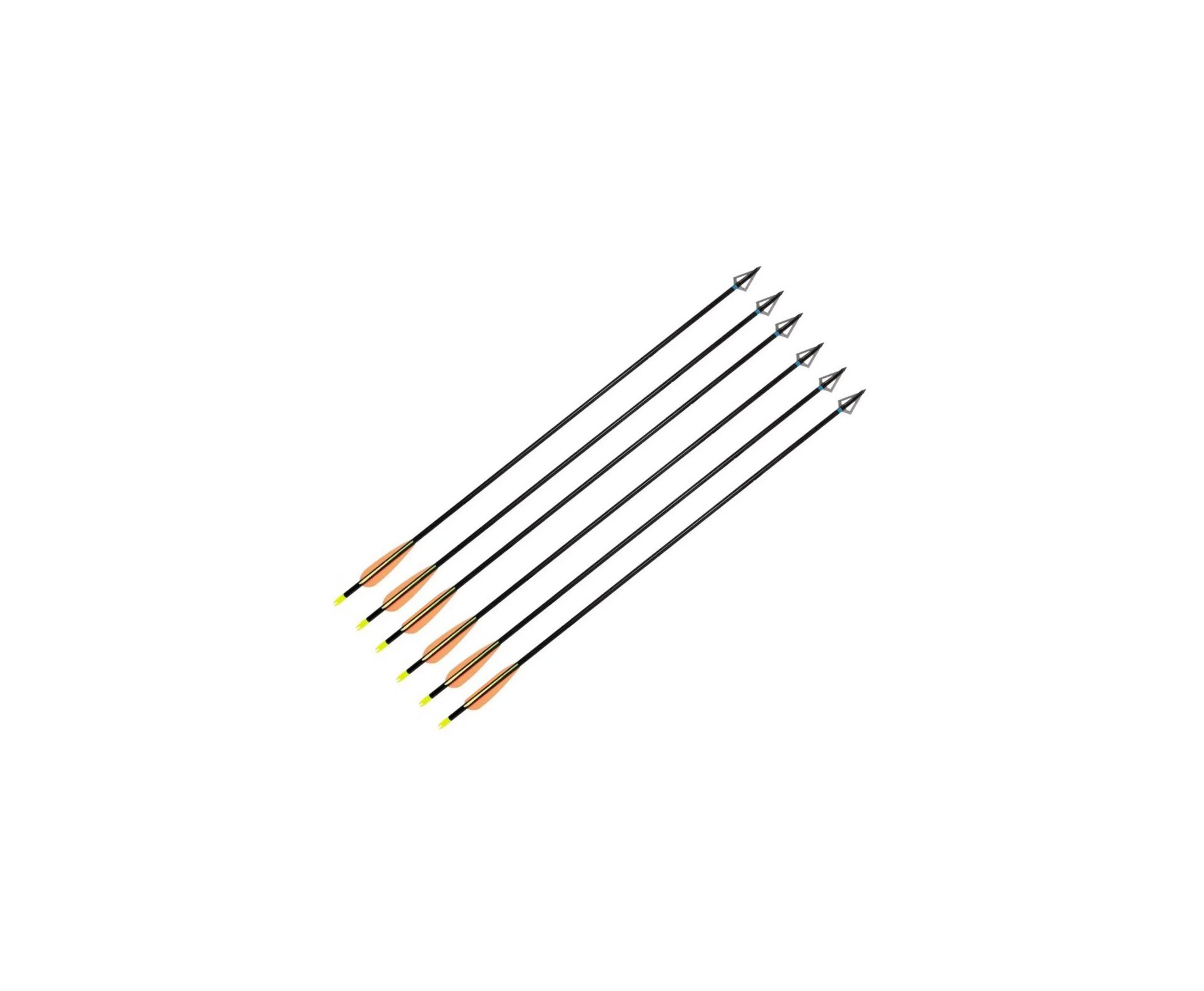 Kit 6 Setas Flecha fibra De Carbono para balestra Com Ponta de Caça 14"