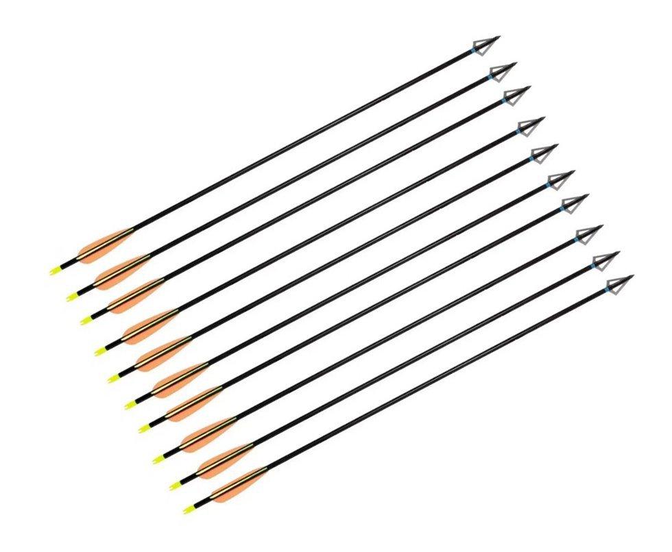 Kit 10 Setas Flecha fibra De Carbono para balestra Com Ponta de Caça 14"