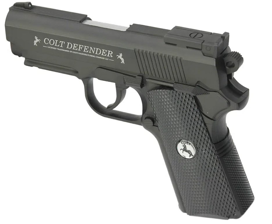 Pistola De Pressão Co2 Colt Defender Full Metal 4,5mm + Co2 + BBs + Case + Óleo de Silcone + Speed Loader