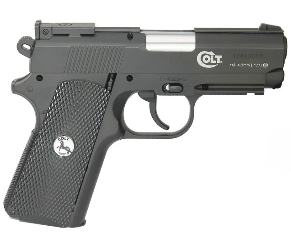 Pistola De Pressão Co2 Colt Defender Full Metal 4,5mm + Co2 + BBs + Case