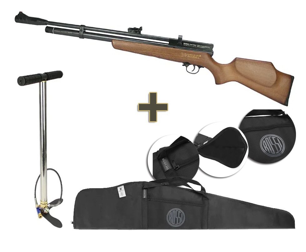 Carabina PCP Beeman 1337 Chief II Plus Madeira 12 Tiros 4.5mm - Rossi + Capa + Bomba