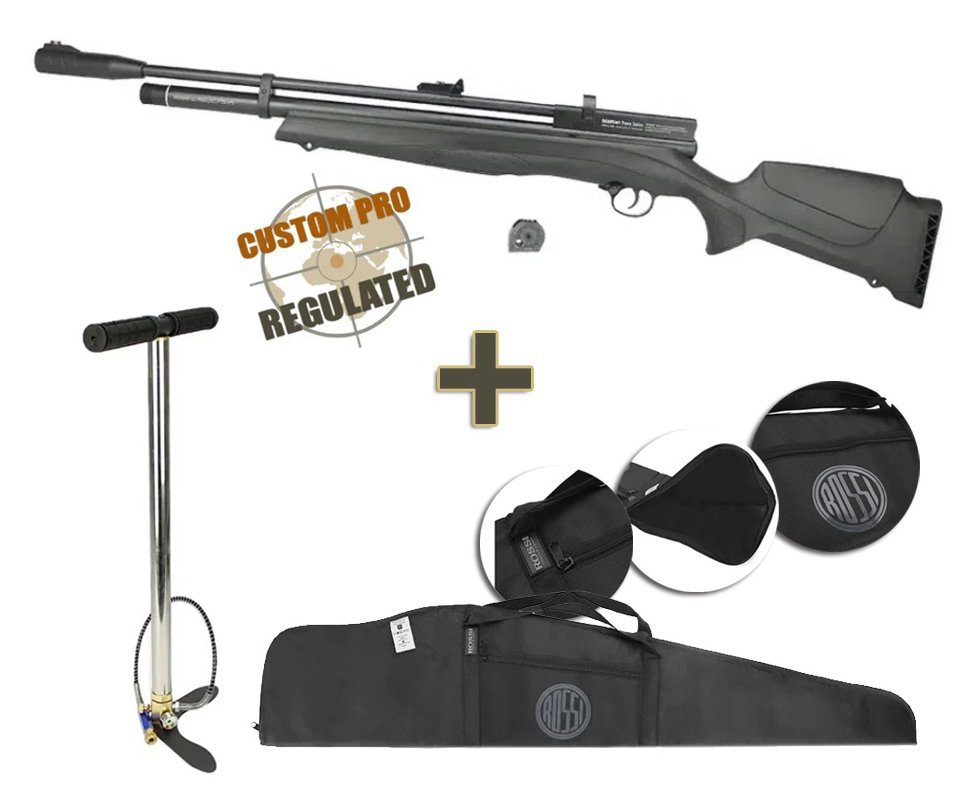 Carabina de Pressão Beeman PCP 1336 Custom Pro Regulated 5,5mm 10 Tiros Rossi + Capa + Bomba