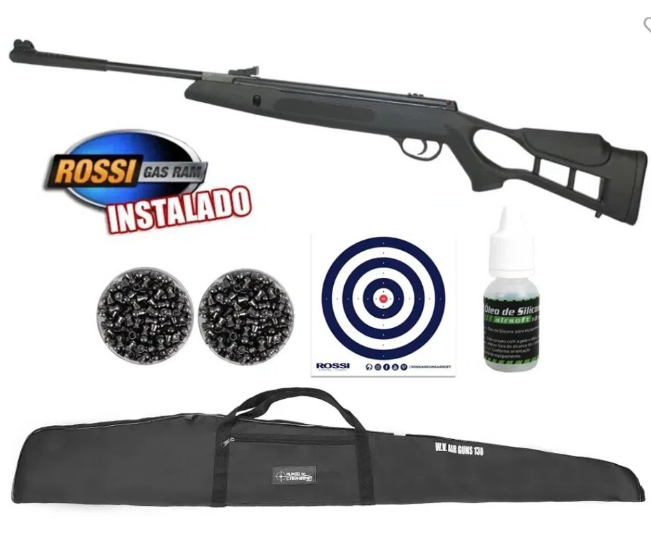 Carabina De Pressão Hatsan Striker Edge Com Gas Ram 60kg - 5,5 + Capa + Chumbo + Alvos + Óleo