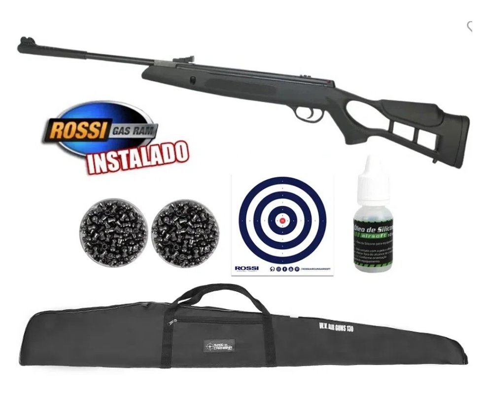 Carabina De Pressão Hatsan Striker Edge Com Gas Ram 60kg - 5,5 + Capa + Chumbo + Alvos + Óleo