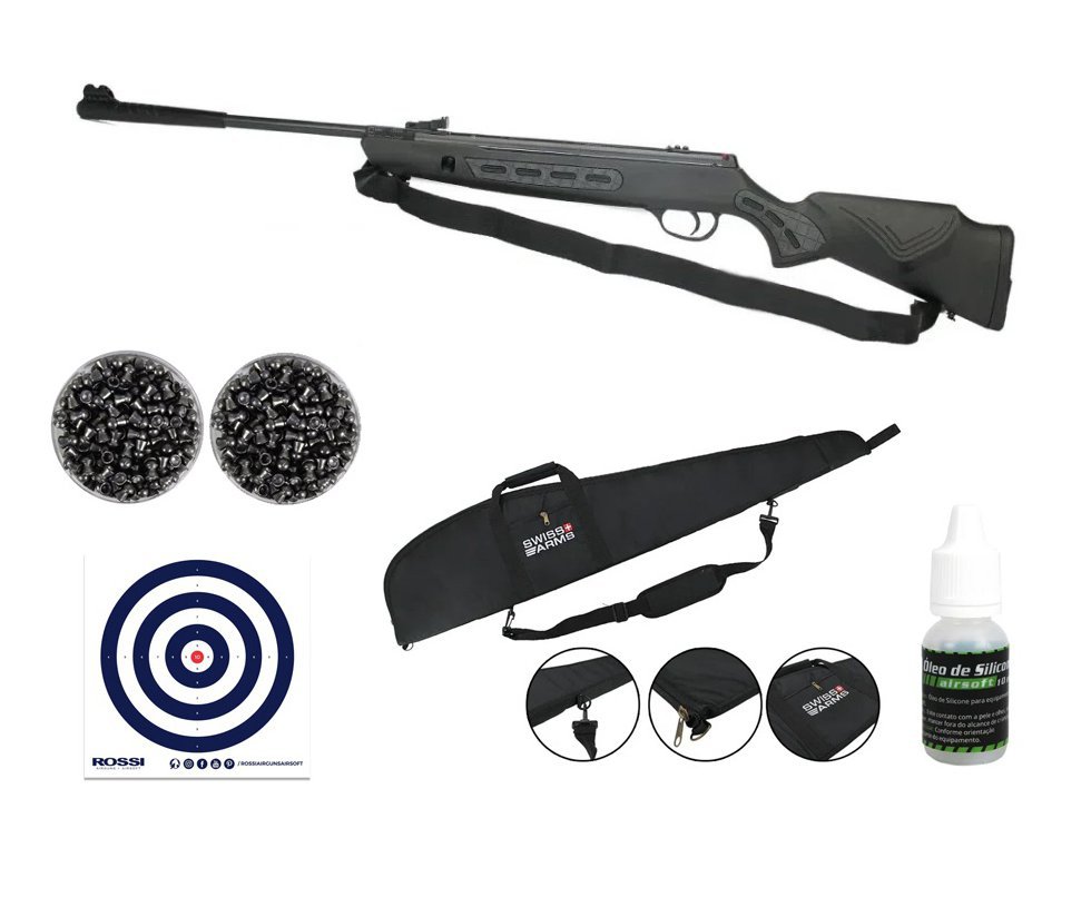 Carabina De Pressão Hatsan Striker 1000s 5,5 + Capa + Chumbos + Alvos + Óleo