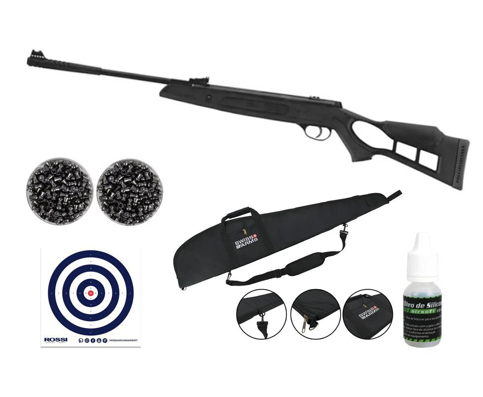 Carabina De Pressão Hatsan Striker Edge - Cal 5,5 + Capa + Chumbos + Alvos + Óleo