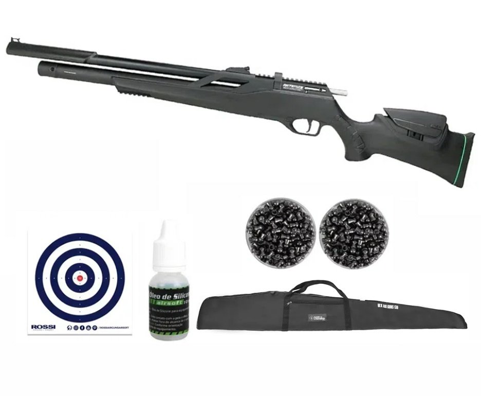 Carabina de Pressão PCP Artemis T-REX 4.5mm com Válvula Reguladora  + Capa + Chumbo + Alvos + Óleo