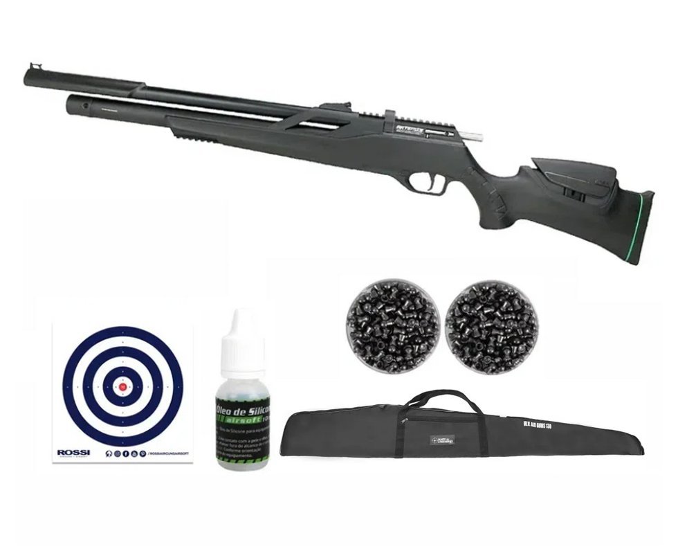 Carabina de Pressão PCP Artemis T-REX 4.5mm com Válvula Reguladora  + Capa + Chumbo + Alvos + Óleo