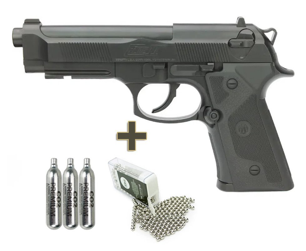Pistola Pressão Co2 Beretta 92 Elite Ii Umarex 4,5mm + Co2 + BBs