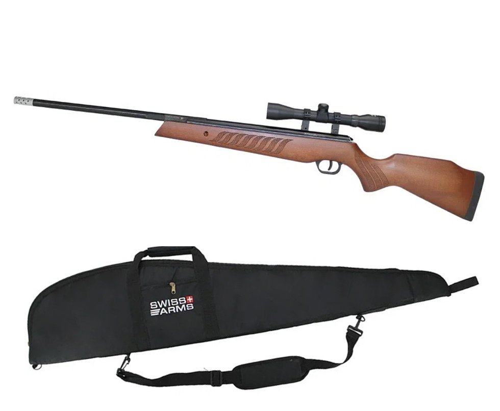 Carabina De Pressão Cometa Fusion - Calibre 5,5 Mm Com Luneta  + Capa Swiss Arms