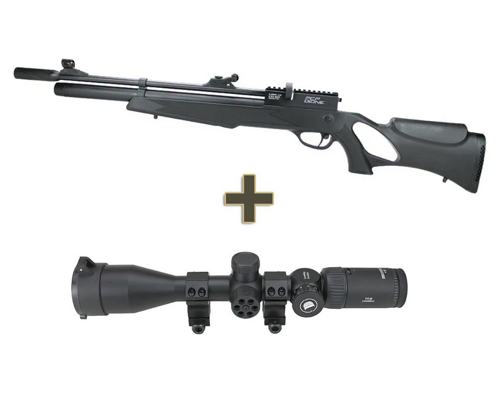 Carabina de Pressão PCP Rossi Dione 5.5mm - Rossi + Luneta Discovery VT-R 3-9x40 IRAC - Rossi