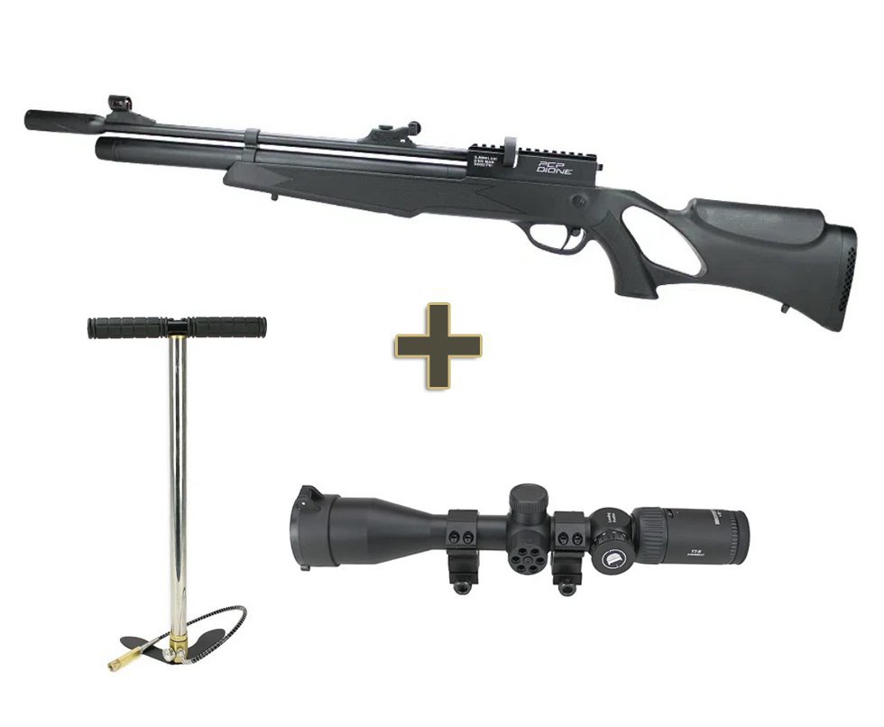 Carabina de Pressão PCP Rossi Dione 5.5mm - Rossi + Luneta VT-R 4-16×42 AO AC + Bomba