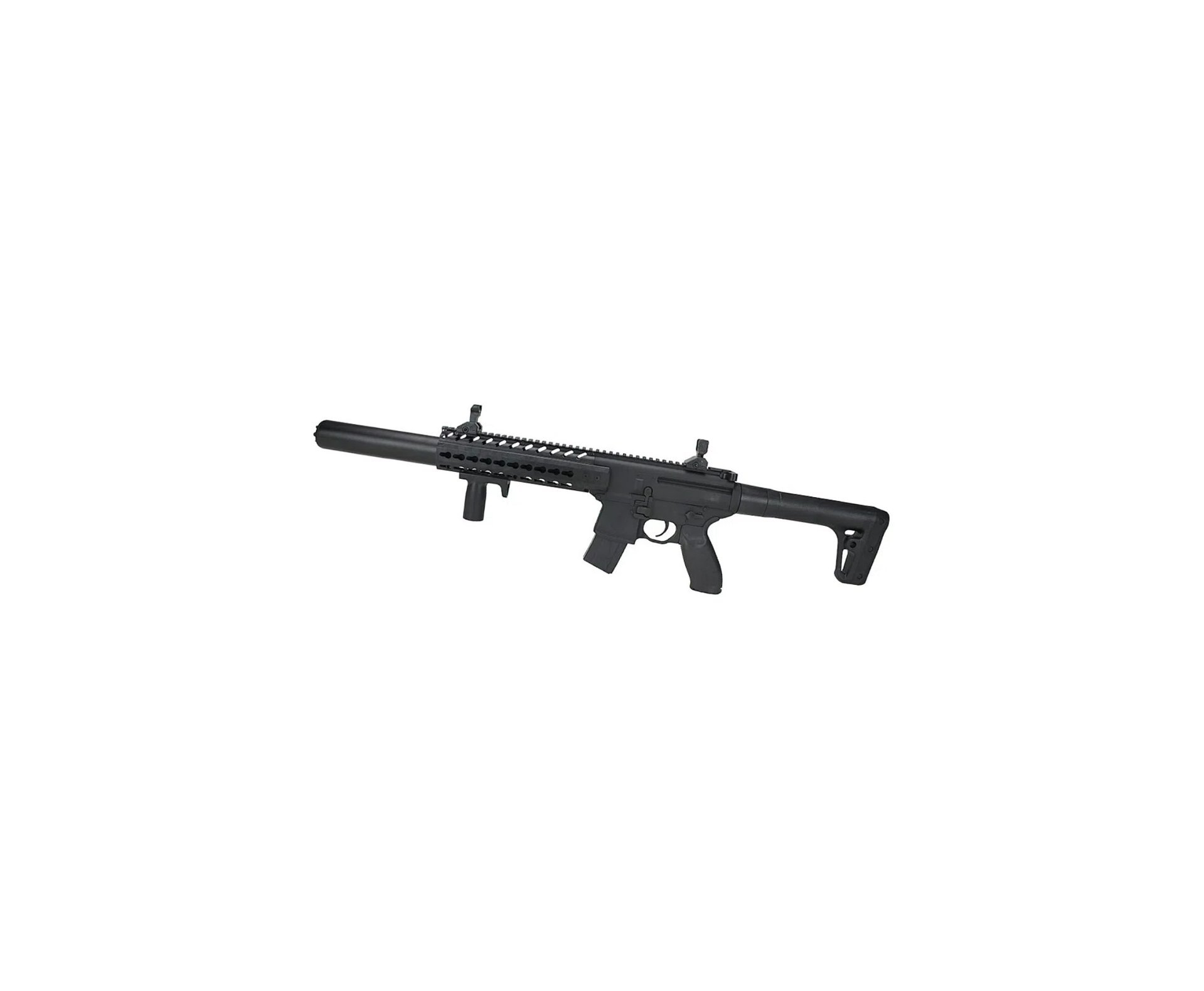 Rifle de Pressão CO2 SEMI-AUTO Sig Sauer MCX 30 BK 4,5mm Chumbinho + Case Rígido + Alvos + Chumbo + Óleo de silicone + Red dot