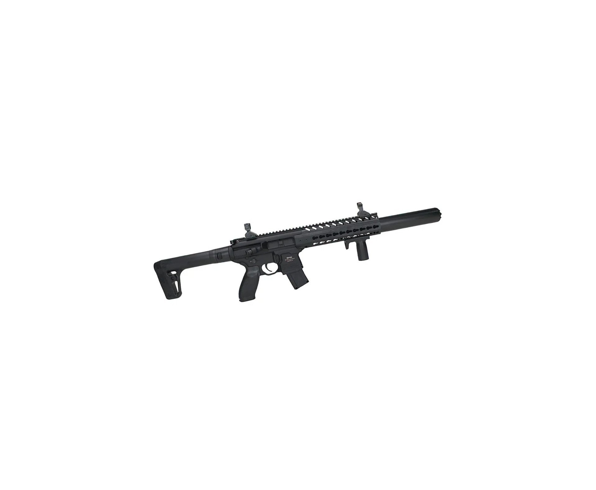 Rifle de Pressão CO2 SEMI-AUTO Sig Sauer MCX 30 BK 4,5mm Chumbinho + Case Rígido + Alvos + Chumbo + Óleo de silicone + Red dot