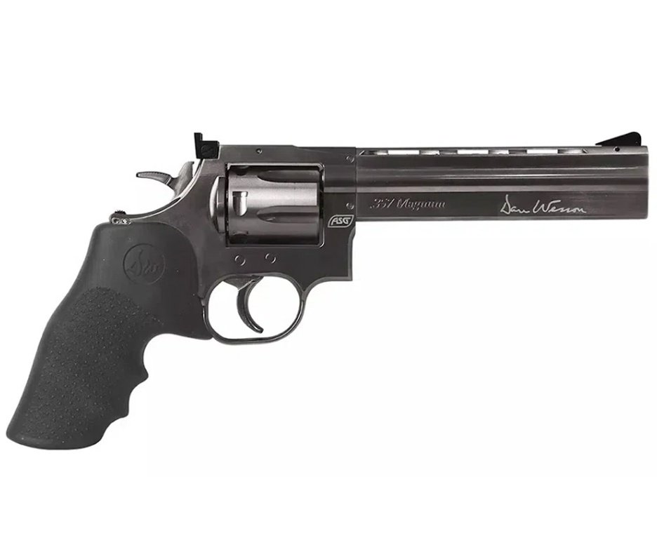 Revólver de Pressão CO2 Dan Wesson 715 Full Metal 6" Grey Chumbinho 4,5mm ASG + Tapete + Kamuff