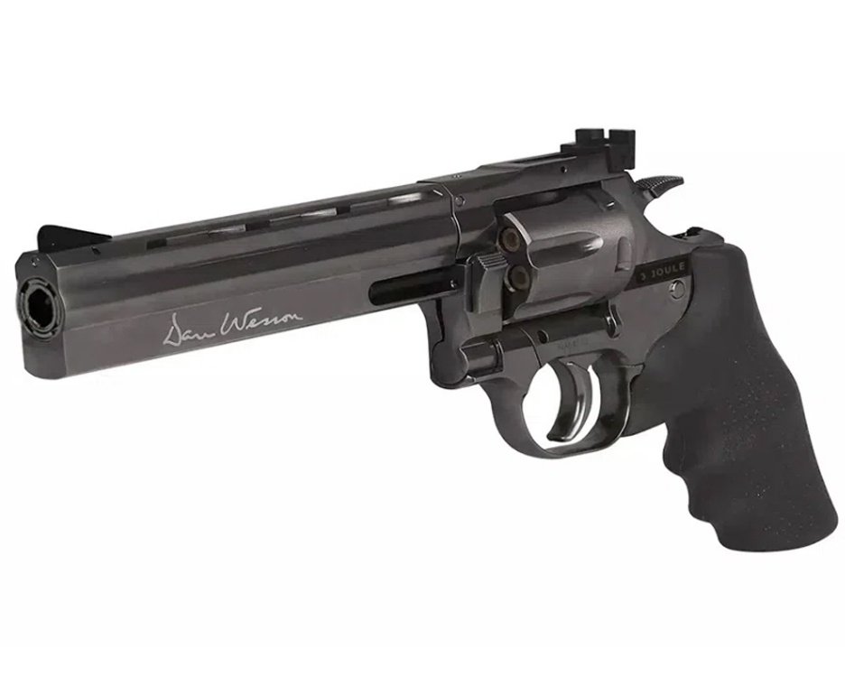 Revólver de Pressão CO2 Dan Wesson 715 Full Metal 6" Grey Chumbinho 4,5mm ASG + Tapete + Kamuff