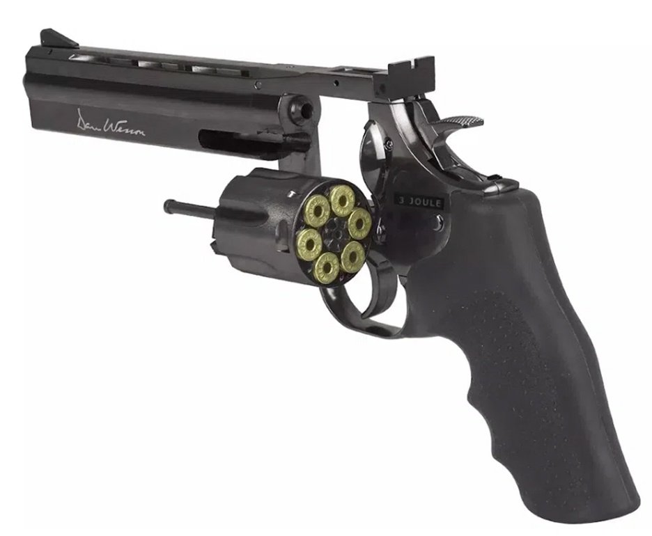 Revólver de Pressão CO2 Dan Wesson 715 Full Metal 6" Grey Chumbinho 4,5mm ASG + Tapete + Kamuff