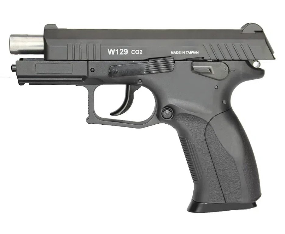 Pistola De Pressão Co2 Blowback Cz300 W129 Wingun 4,5mm + Magazine extra + BBs + 10 Cilindros de Co2