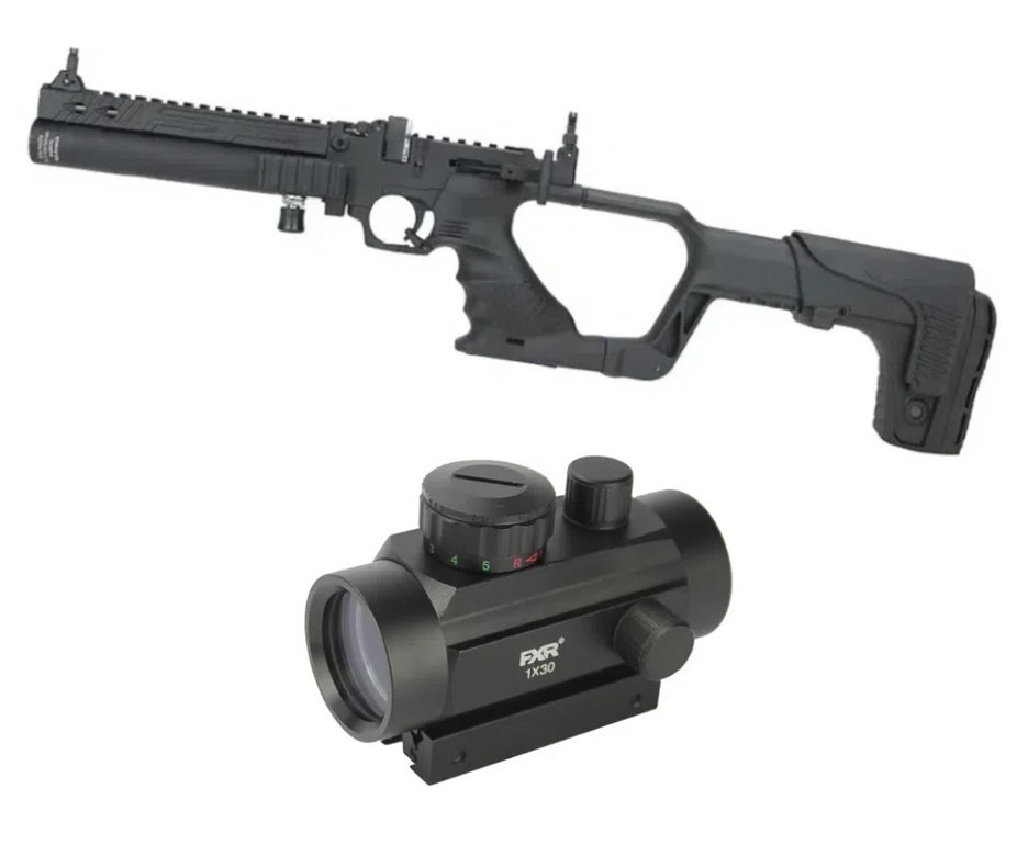 Pistola de Pressão PCP Hatsan AIR JET 1 Cal 5.5 - Rossi + Red Dot