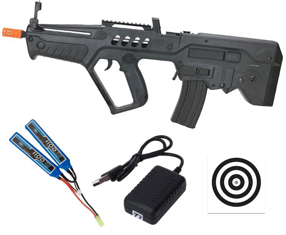 Rifle de Airsoft AEG Tavor IWI TAR-21 Explorer T21 Black 6mm - S&T + Bateria + Carregador