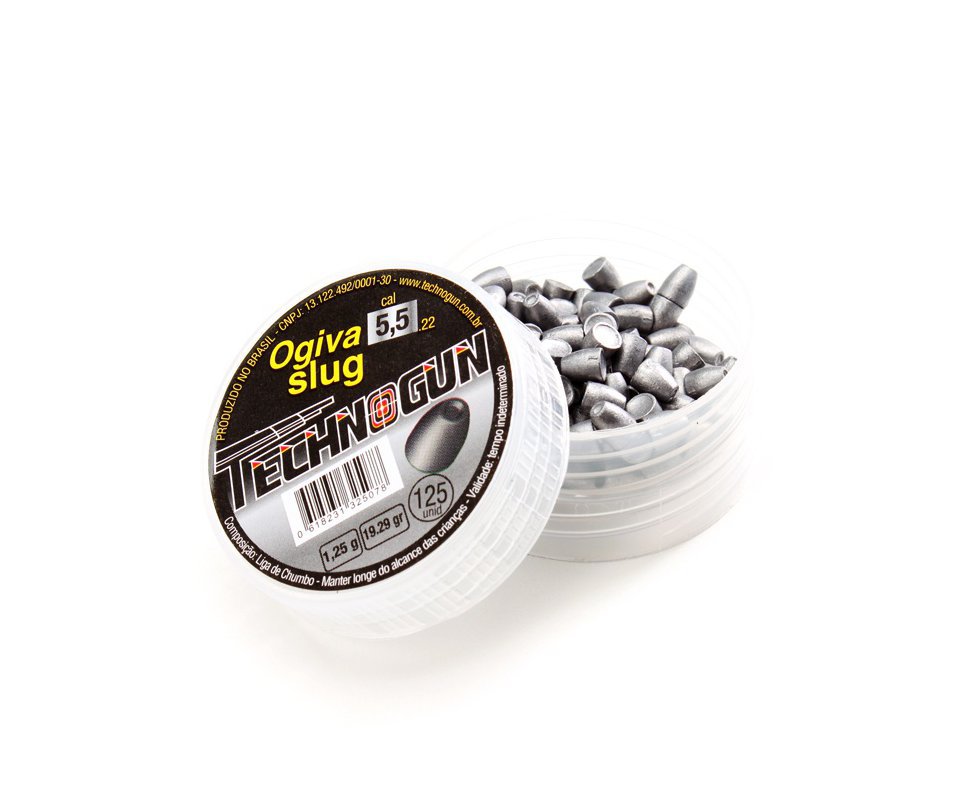 Chumbinho Ogiva Slug 5,5mm com 125 unid - Technogun