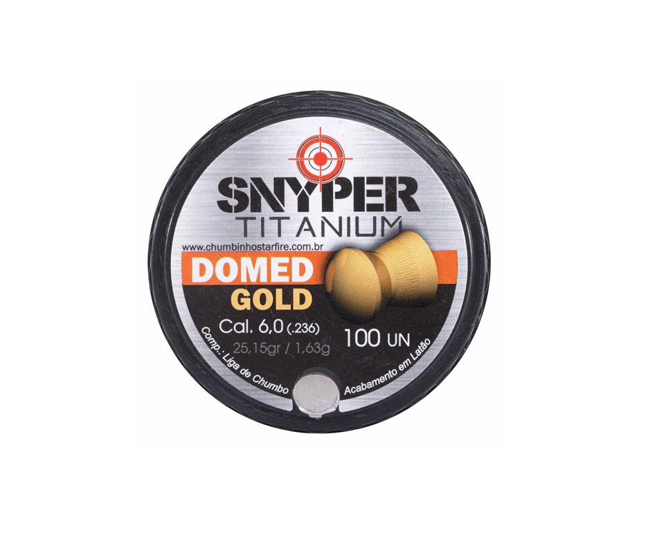 Chumbinho Snyper Titanium Domed - 6,0mm - Gold C/100uni