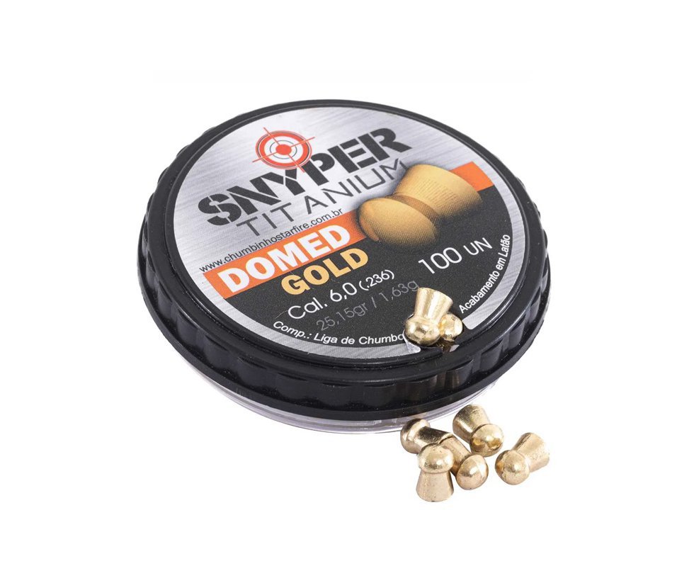 Chumbinho Snyper Titanium Domed - 6,0mm - Gold C/100uni