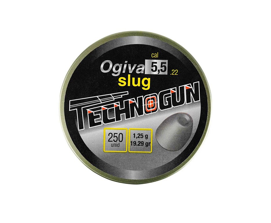 Chumbinho Ogiva Slug 5.5mm - Pote com 250pcs - Technogun
