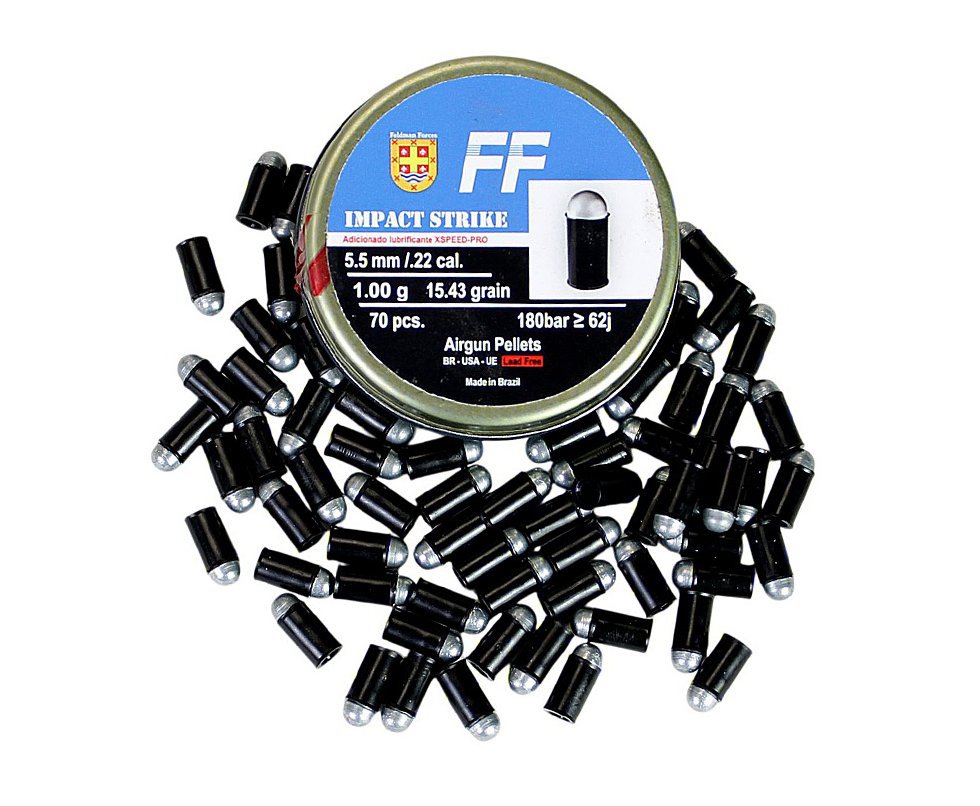 Chumbinho FF Impact Strike 15.43g 5,5mm alta penetração 70und - FF Fire Feldman