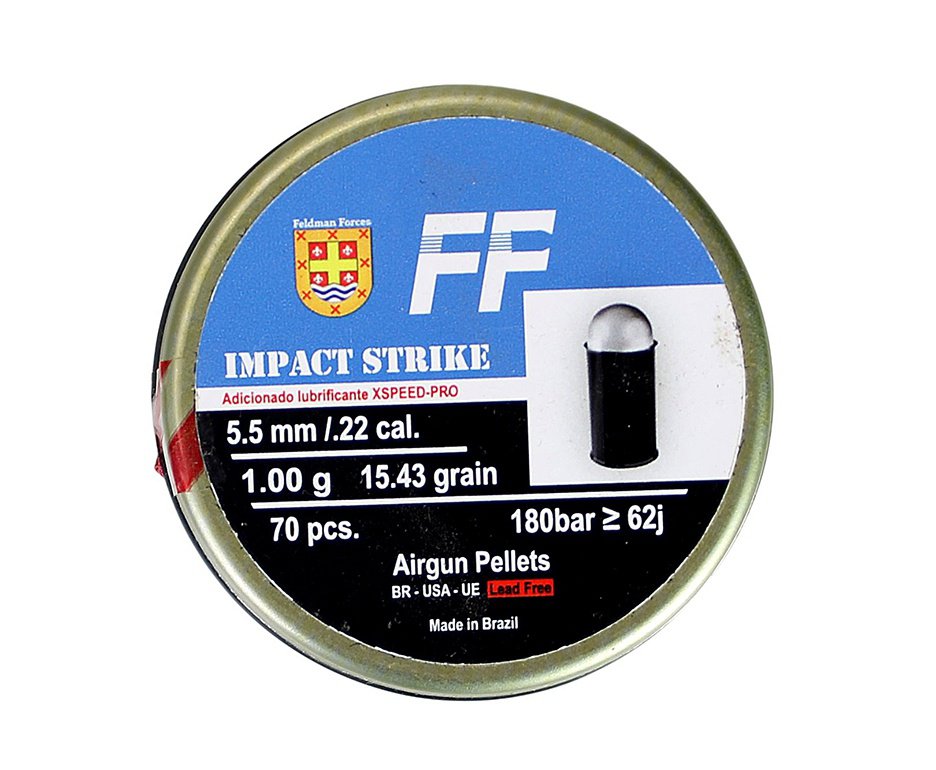 Chumbinho FF Impact Strike 15.43g 5,5mm alta penetração 70und - FF Fire Feldman
