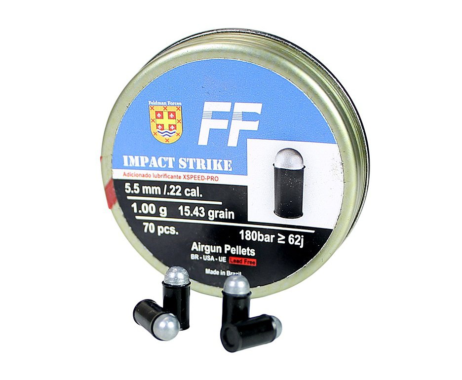 Chumbinho FF Impact Strike 15.43g 5,5mm alta penetração 70und - FF Fire Feldman