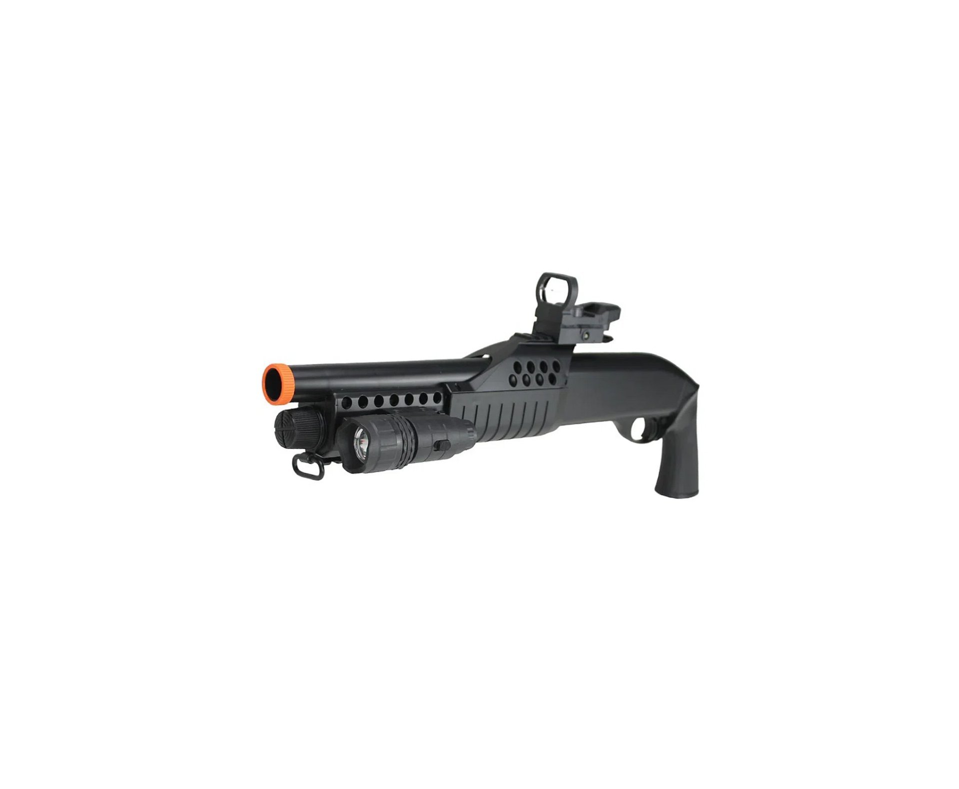 Shotgun de Airsoft Pistol Grip Pump Action M180 B2 Spring 6mm - AGM + 01 Pacote de BBs