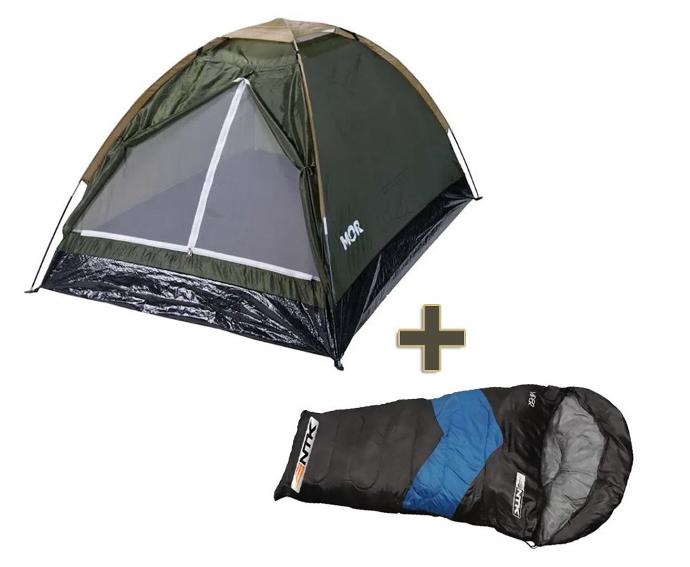 Barraca Camping Iglu 2 Pessoas verde + Saco de Dormir Viper Verde