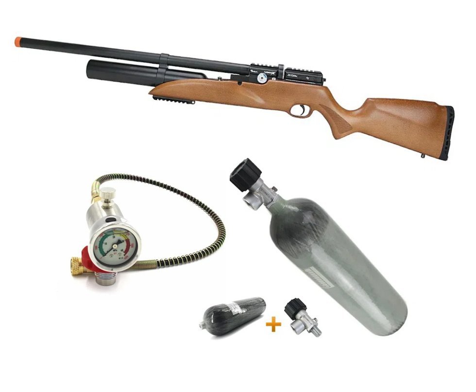 Carabina de Pressão PCP Avenger-X X1-BW 5,5mm Wood + Scuba de 6,8L