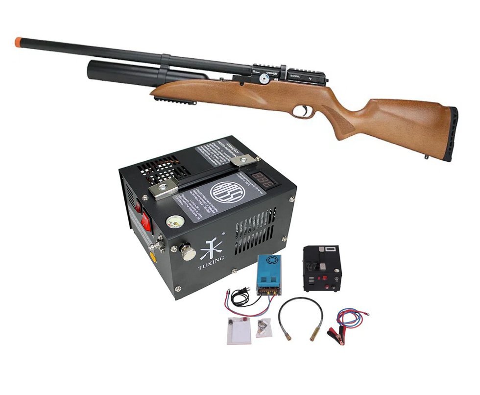 Carabina de Pressão PCP Avenger-X X1-BW 5,5mm Wood + Compressor de Ar