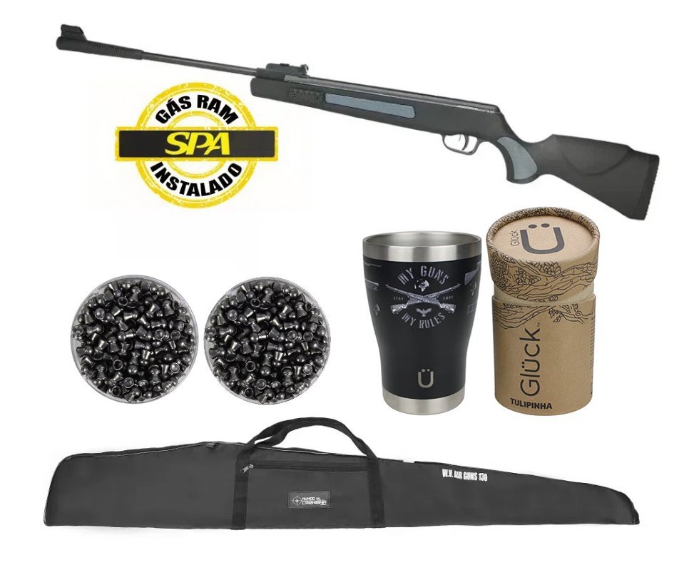 Carabina De Pressão Artemis SR1400 Everest 5,5mm Gas Ram 70kg + Copo Térmico + Chumbo + Capa