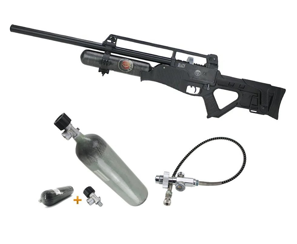 Carabina de Pressão PCP Hatsan Blitz Full Auto 5,5mm - Hatsan + Scuba + Estação de Recarga
