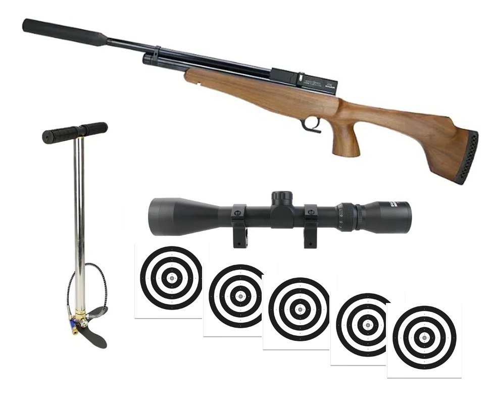 Carabina de Pressão PCP Brocock Specialist 5,5mm + Luneta 3-9x40 + Bomba + Alvos