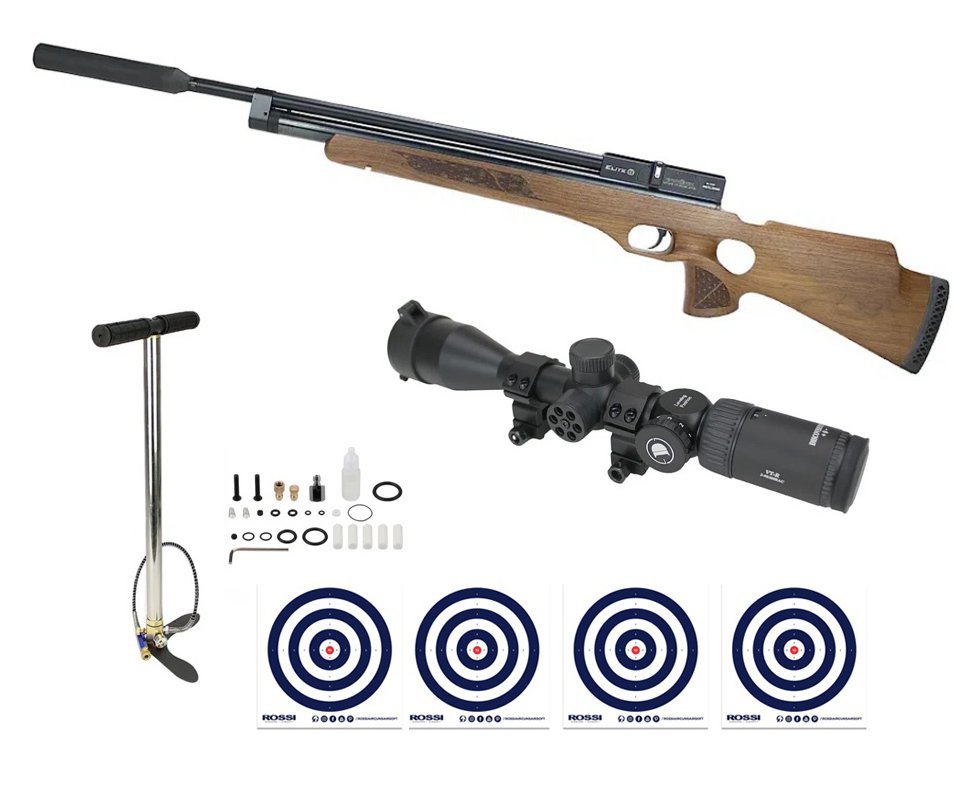 Carabina de Pressão PCP Brocock Concept Elite S6 5,5mm + Luneta 3-9x40 + Bomba + Alvos